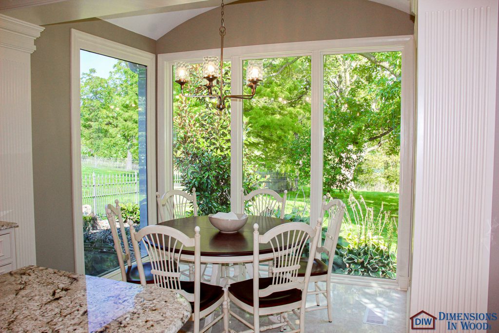 Custom Kitchen Windows and Doors Replacement Columbia, Missouri Custom Woodworking Projects Kitchen Refresh Wooden Table and Chairs Stained and Painted Dimensions in Wood Columbia Contractor