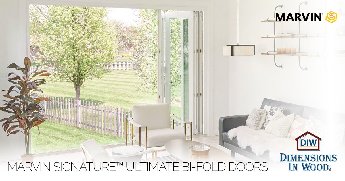 Marvin Signature Ultimate Bi-Fold Door Indoor and Outdoor Living Accordion Panels Fold ARC Authorized Replacement Contractor Dimensions In Wood Columbia Missouri Smart Home Hurricane Certified
