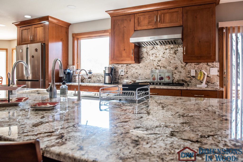 16 Kitchen Remodeling Contractor Columbia Missouri Custom Cabinets Stone Countertops Breakfast Bar Overhang Columns Stainless Steel Workstation Sink
