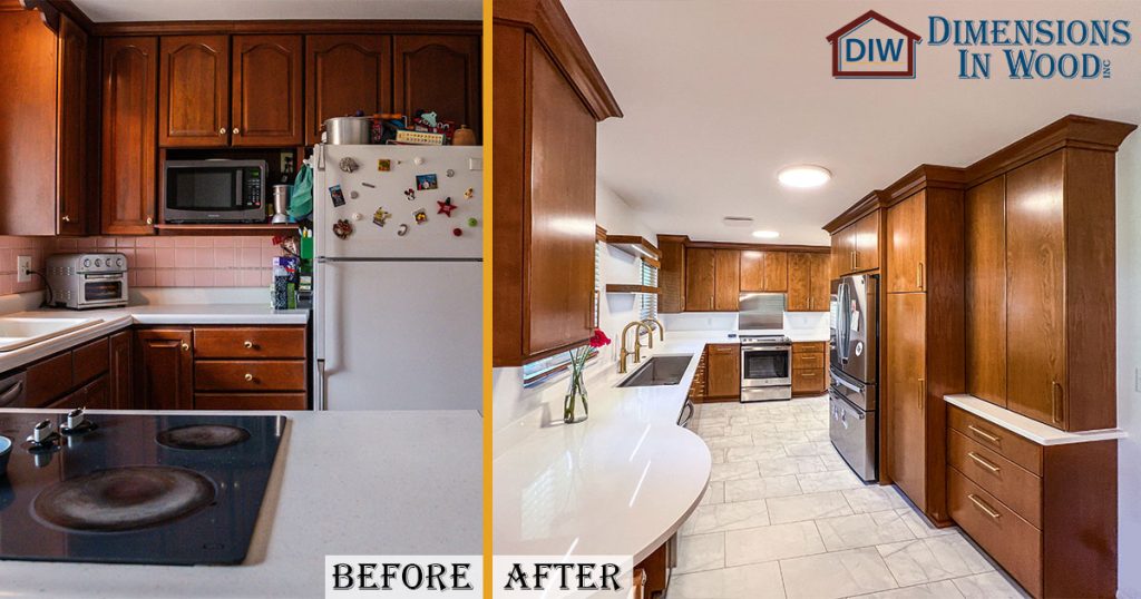 Luxury Kitchen Remodel Galley Workstation Gold Taps Quartz Countertops Stainless Steel Sink Custom Cabinets Renovation Columbia MO Missouri