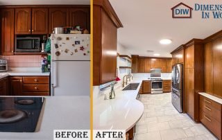 Luxury Kitchen Remodel Galley Workstation Gold Taps Quartz Countertops Stainless Steel Sink Custom Cabinets Renovation Columbia MO Missouri