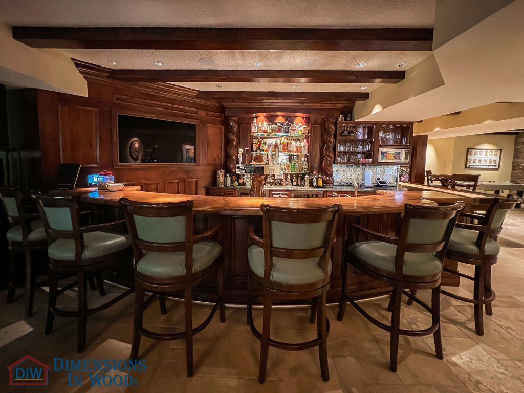 Grand Home Bar with Seating and Integrated Lighting Columbia Missouri
